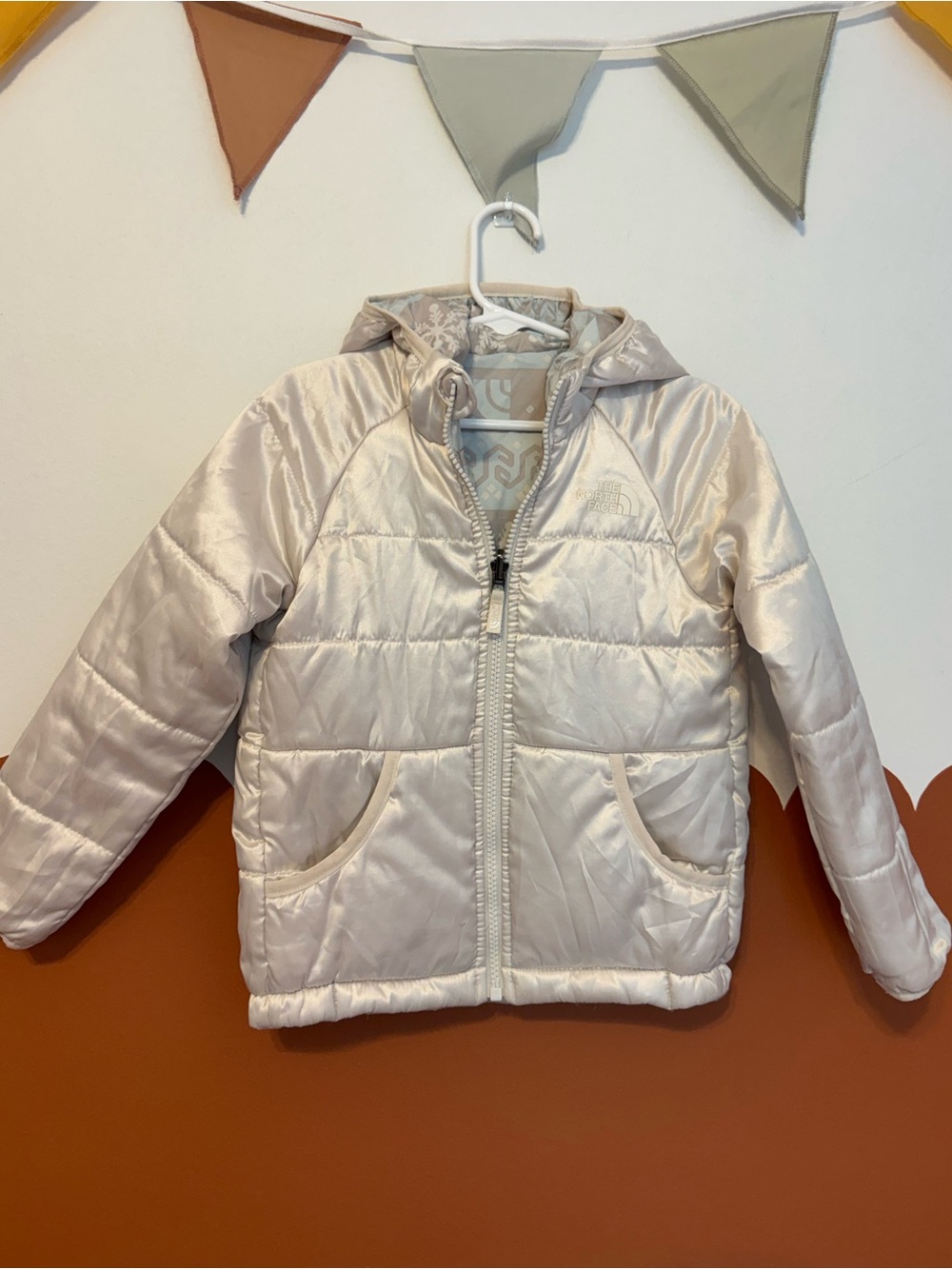 The North Face Kids Light Ivory Hooded Puffer Jacket